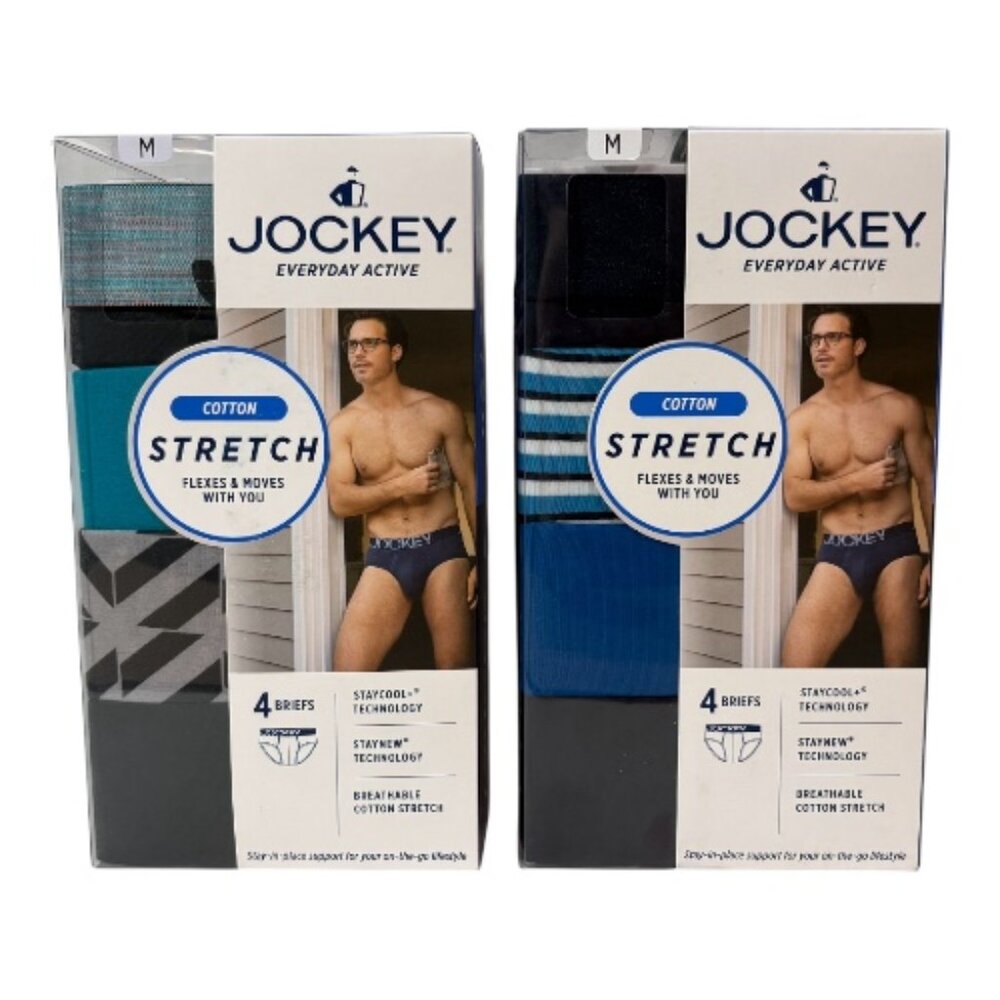 8 Jockey Everyday Active Cotton Stretch Briefs M 2 Packs of 4 Pairs NIB New